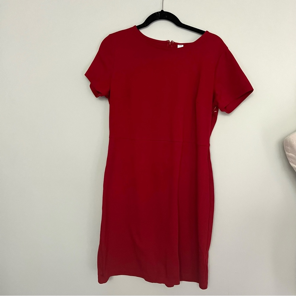 NWOT Old Navy Red Stretchy Short Sleeve Sheath Dress Size L - Picture 2 of 9